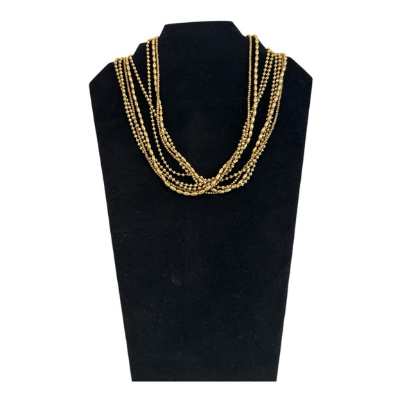 Lucky Brand | Gold-Tone Multi-Strand Bead Chain Long Necklace - Picture 4 of 16